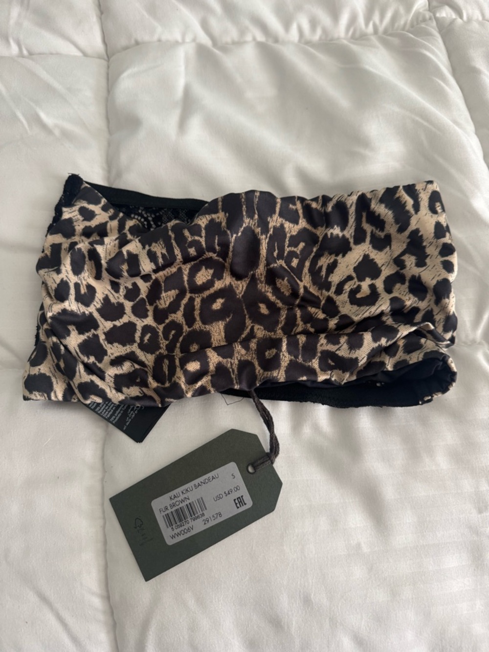 All Saints Leopard Print Women’s Bandeau Crop Top